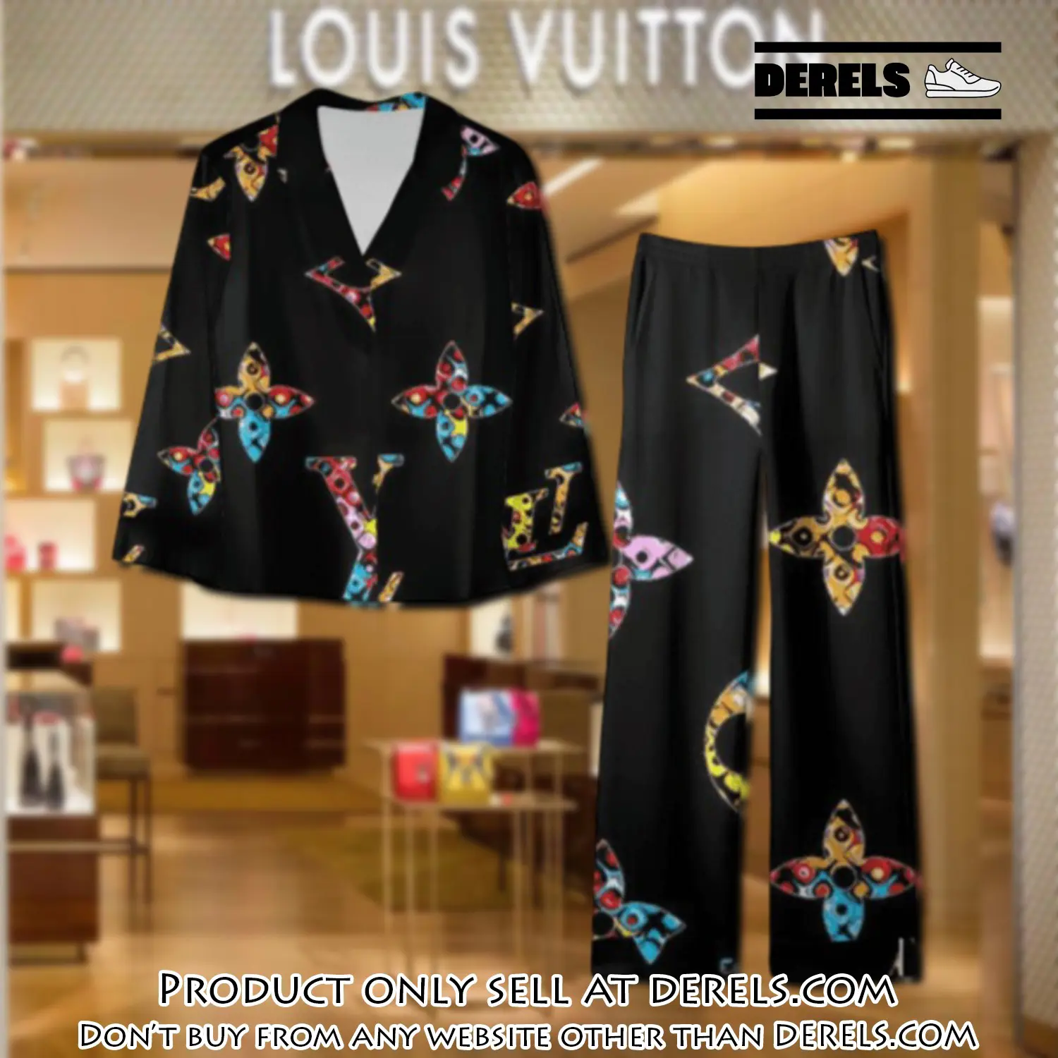 Trending luxury lv satin pajama set pjs1074 dr3420492